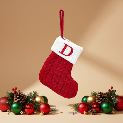 Chaussette de Noël tricotée flocon de neige