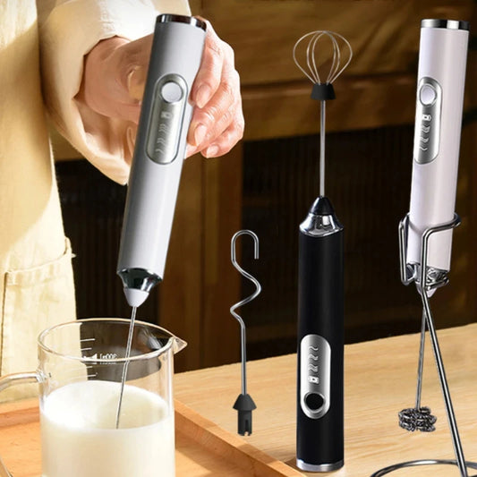 Mousseur à crème et lait USB, mini mélangeur 3 vitesses