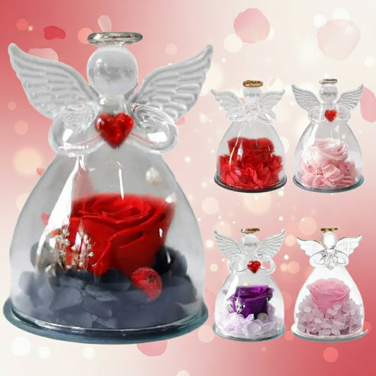 🌹 Rose Éternelle sous Cloche Ange