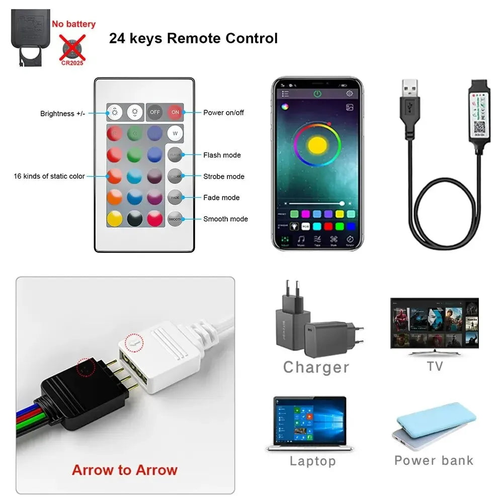 Bande lumineuse LED USB Bluetooth RGB