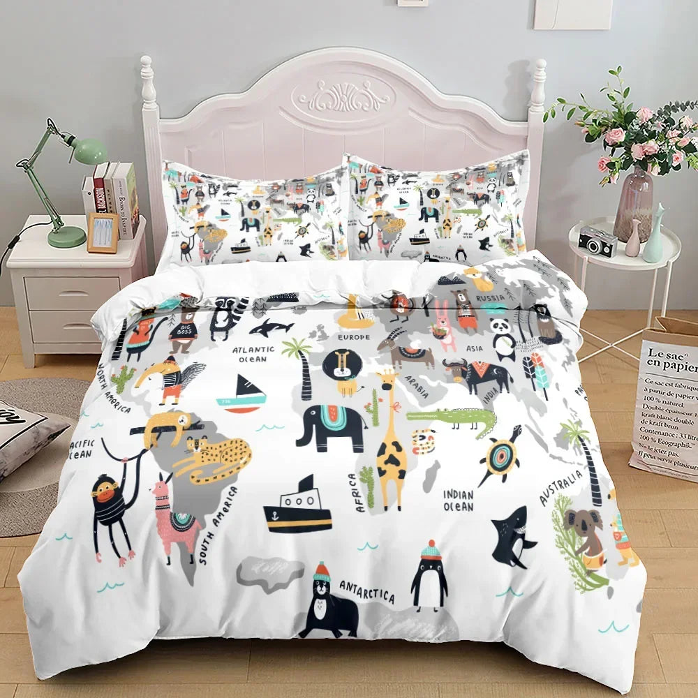 Parure de lit carte du monde