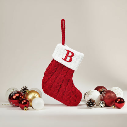 Chaussette de Noël tricotée flocon de neige