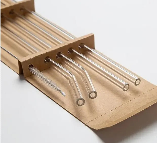 Set de 5 Pailles en Verre Réutilisables