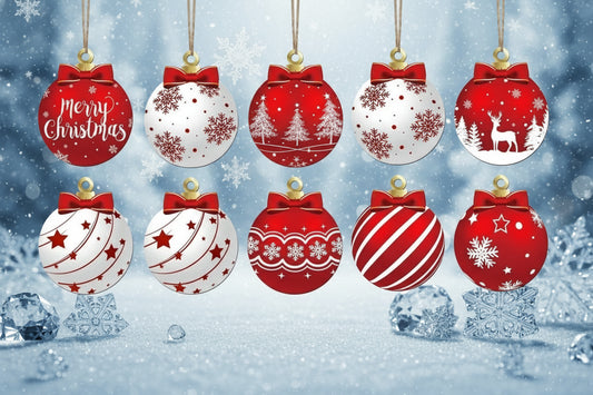 Pendentifs boule de Noël en bois