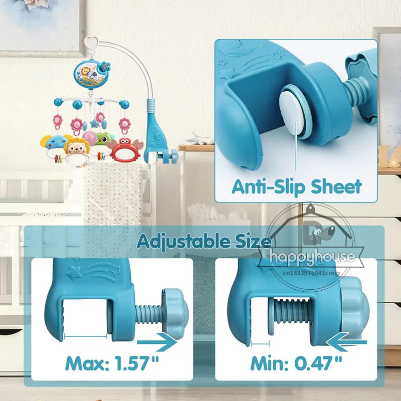 Mobile musical pour berceau bébé avec lumière et projection