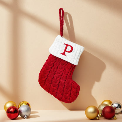 Chaussette de Noël tricotée flocon de neige