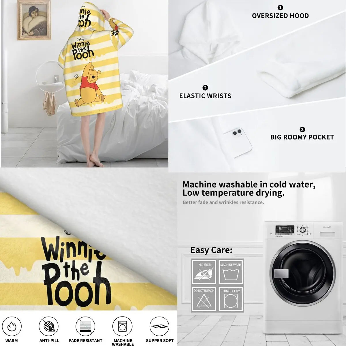 Couverture à capuche Winnie l’Ourson