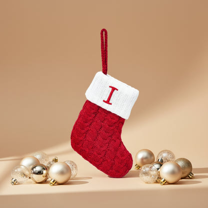 Chaussette de Noël tricotée flocon de neige