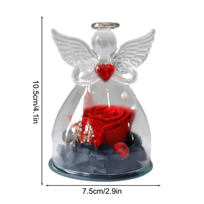 🌹 Rose Éternelle sous Cloche Ange